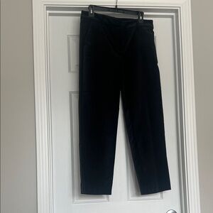 LOFT Black Cropped Velvet Pants